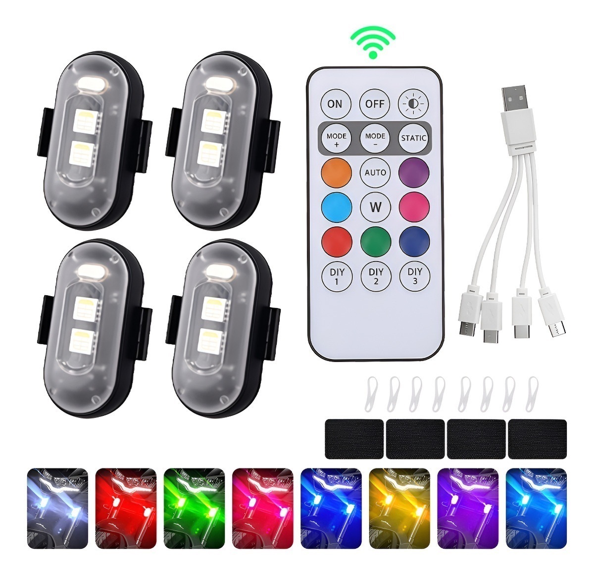 Drone Strobe Light - 4 шт. светодиодных стробоскопов с пультом